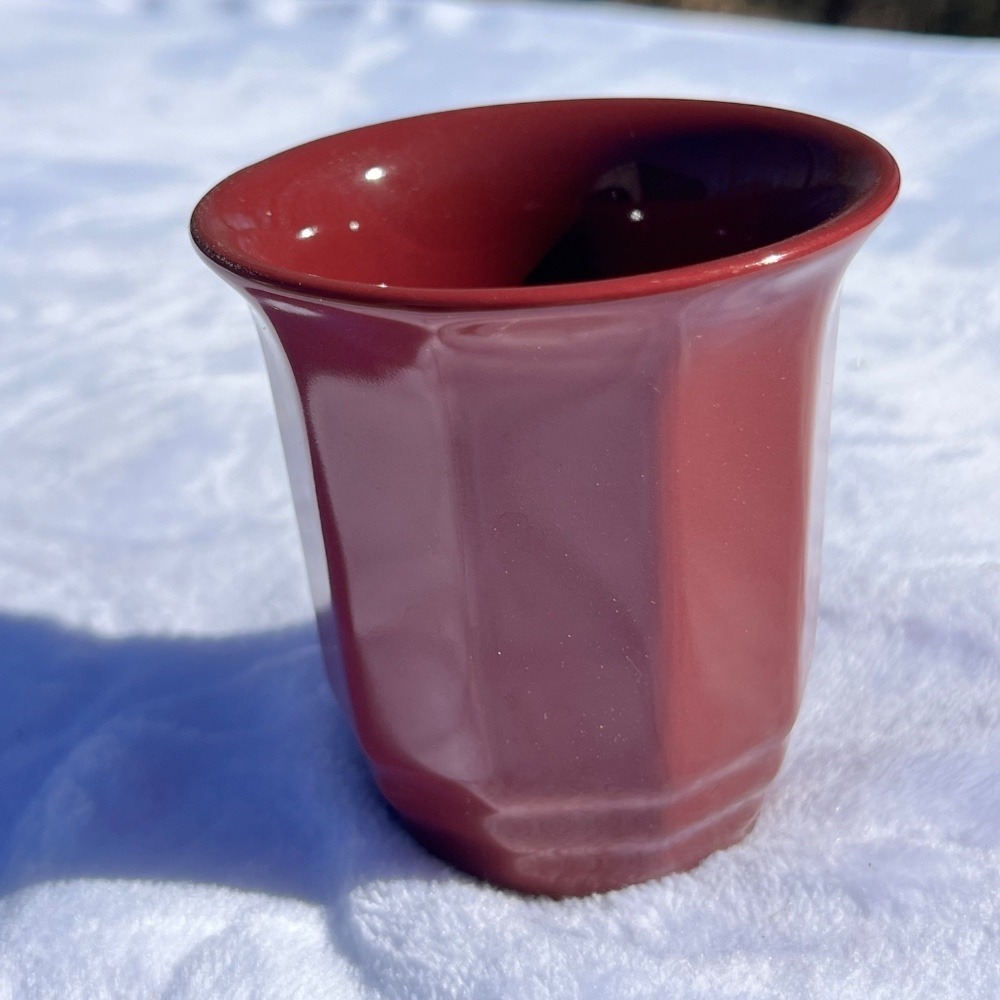 Pfaltzgraff Yorktowne Burgundy Tumbler Octagon Flower Holder Decor